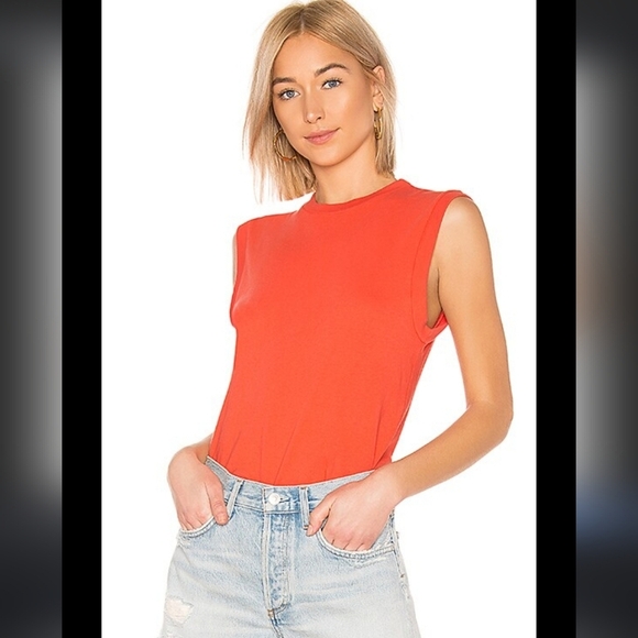 🌸 NEW Agolde | Orange Soda Knit  Sleeveless‎ Top Large - Picture 1 of 12